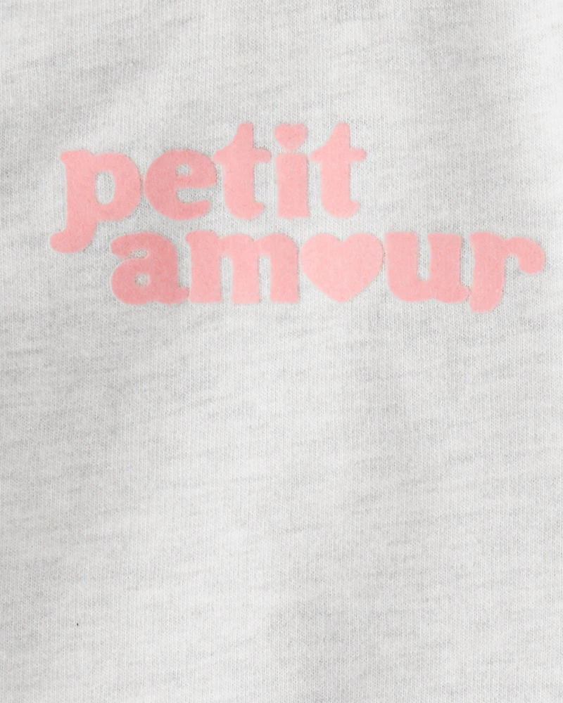 Baby Girl 3-Piece 'Petit Amour' Polka Dot Cardigan Outfit Set - Pink