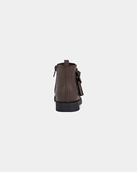 Girls Heart Charm Boots - Brown