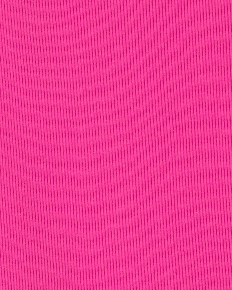 Girls Rib Short-Sleeve Dress - Pink