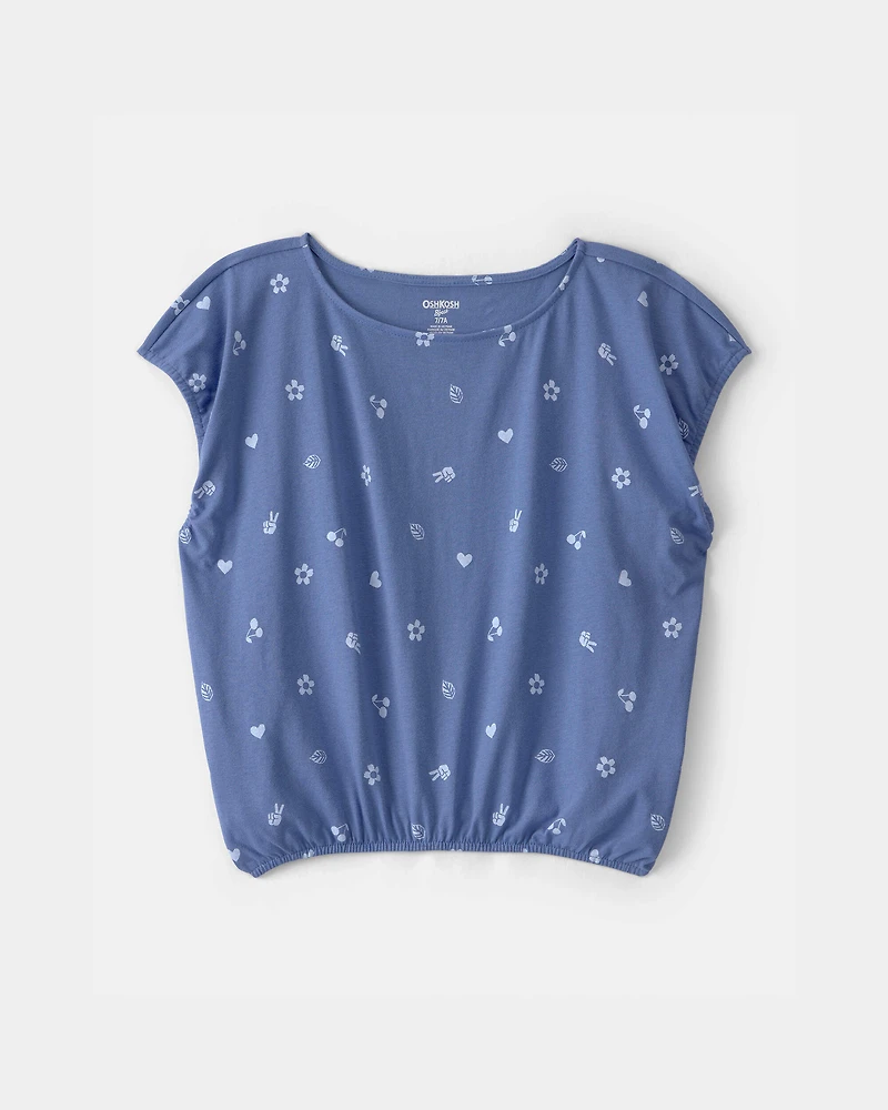 Girls Spring Icon Short-Sleeve Top - Blue