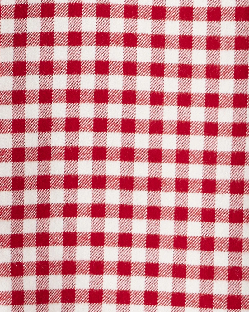 Boys Organic Cotton Button-Front Flannel Shirt