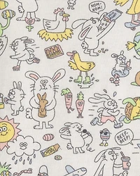 Toddler Easter Scavenger Hunt 100% Cotton Snug Fit 2-Piece Pajama Set - Ivory