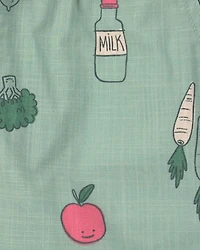 Toddler Boy Veggie Fruit Shorts - Green