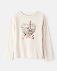 Girls Paris Long-Sleeve Graphic Tee - Ivory