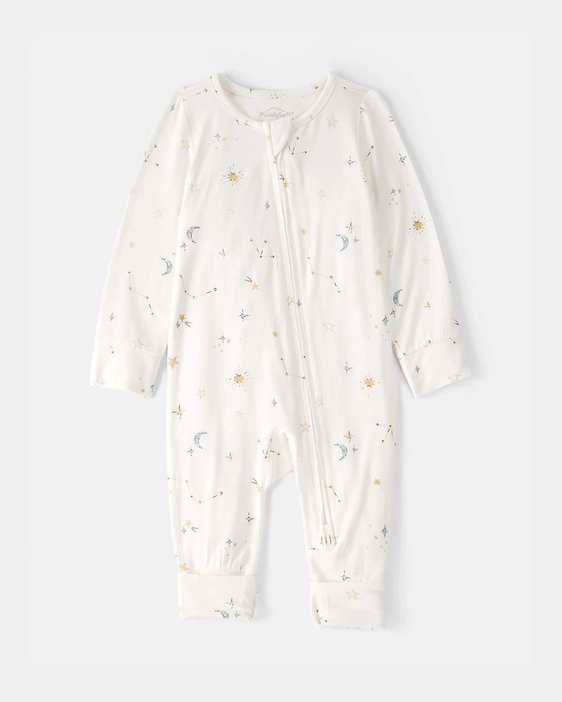 Baby Constellation 2-Way Zip PurelySoft Sleep & Play Pajama - Cream