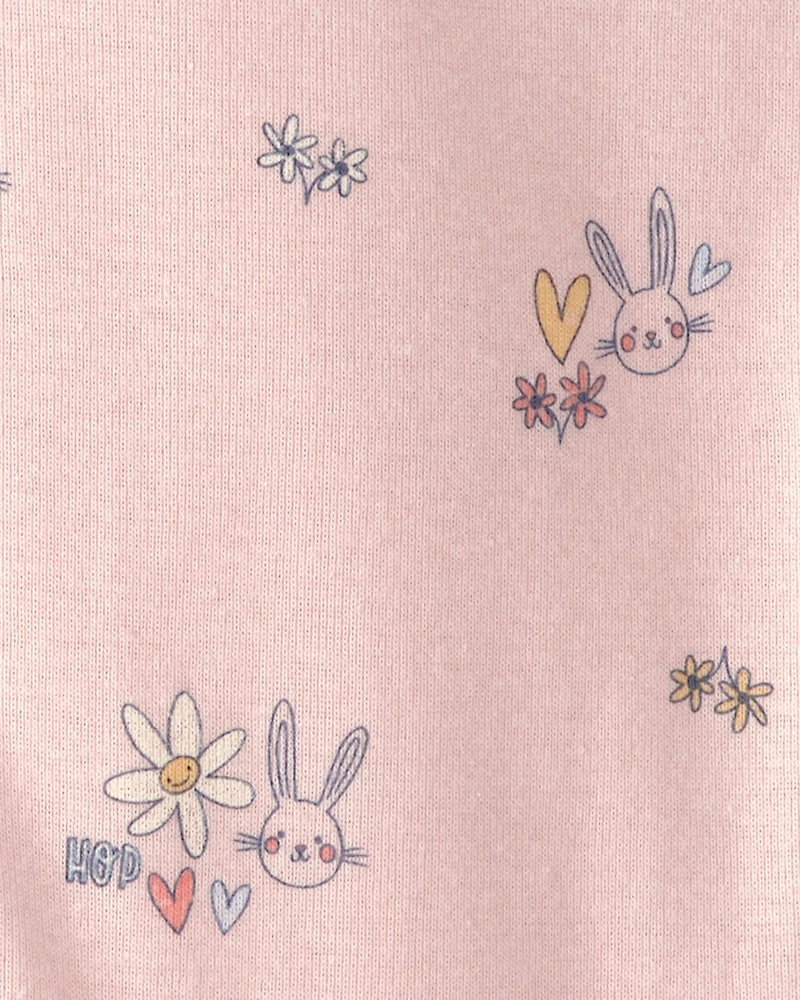 Toddler Girl Easter Bunny 100% Cotton Snug Fit 1-Piece Pajama - Pink