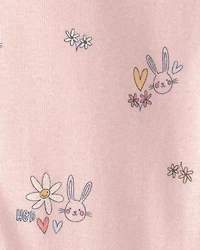 Toddler Girl Easter Bunny 100% Cotton Snug Fit 1-Piece Pajama - Pink