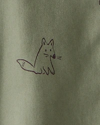 Baby Boy Racoon Print Cotton Long-Sleeve Hooded Button-Down Shirt - Green