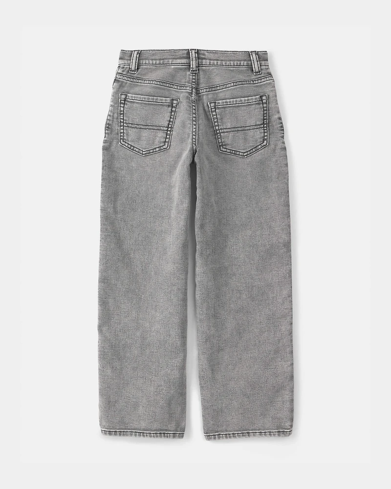 Boys 2-Piece 'Athletic Dept' Tee & Denim Jeans Set - Brown/Grey