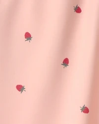 Girls 2-Piece Recycled Rashguard Swimsuit Set in Strawberry Print