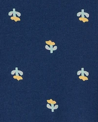 Baby Girl Floral Graphic Bodysuit - Blue