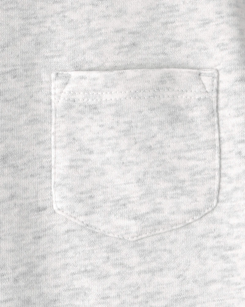 Toddler Boy French Terry Pocket T-Shirt - Grey