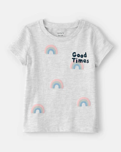 Toddler Girl 'Good Times' Short-Sleeve Graphic Tee - Grey