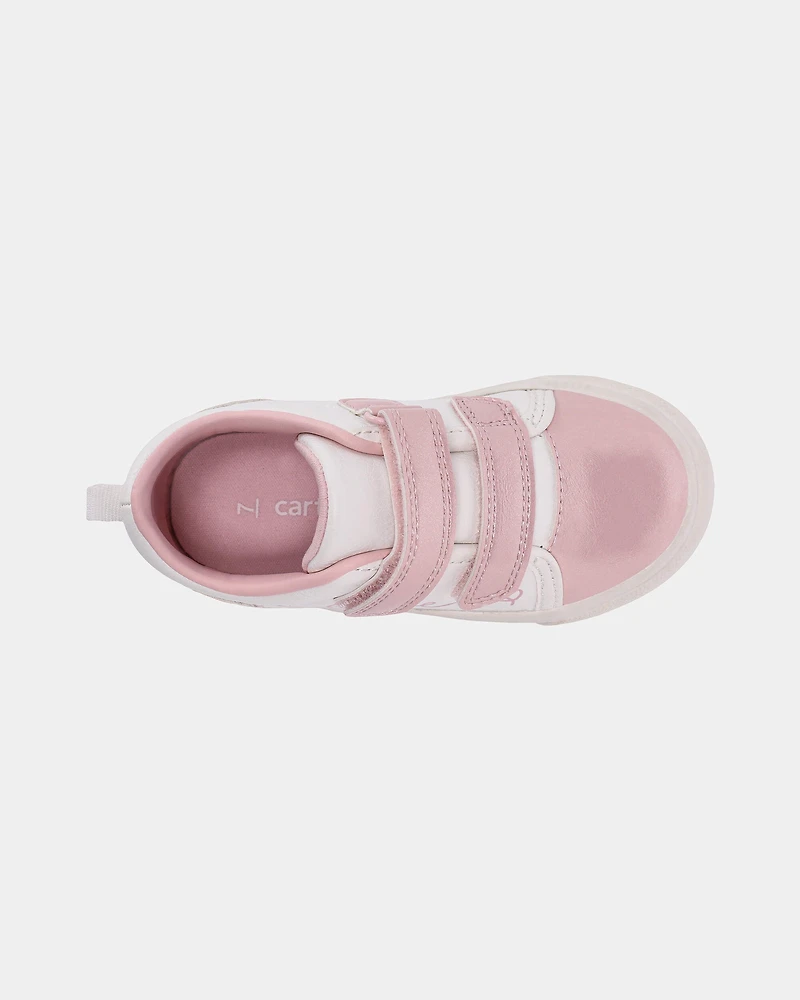 Toddler Girl 'Love' Casual Sneakers - Pink/White