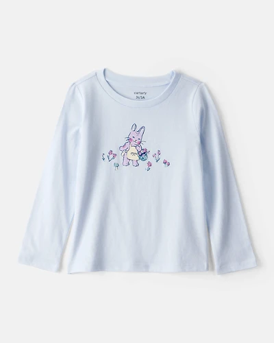 Toddler Girl Bunny Long-Sleeve Graphic Tee - Blue