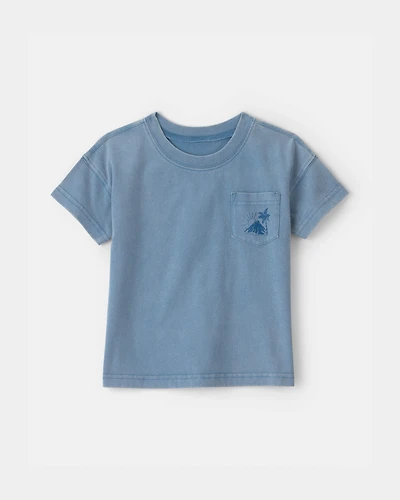 Toddler Boy Tropical Island Pocket Tee - Blue