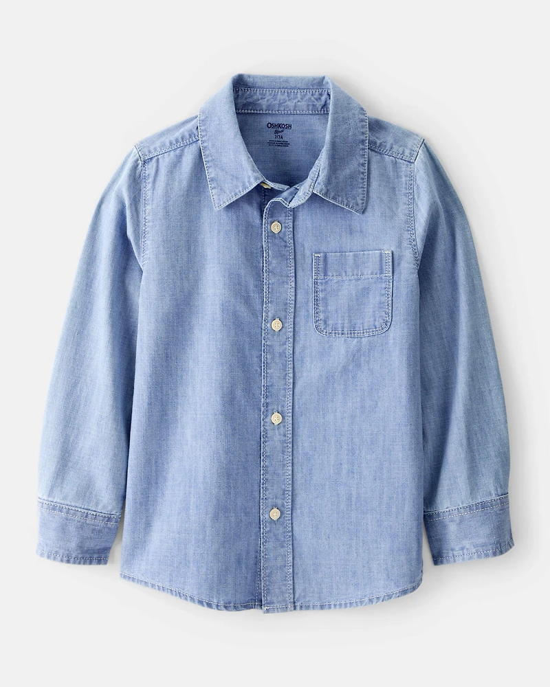 Boys Chambray Long-Sleeve Button-Down Shirt