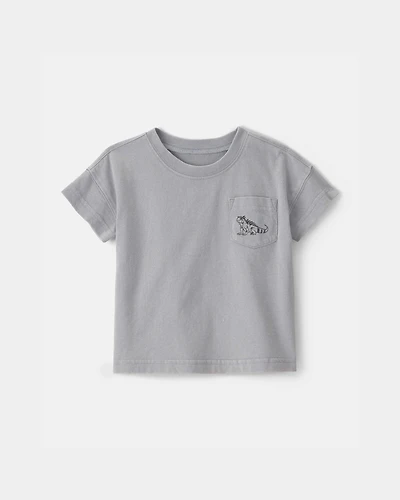 Baby Boy Lizard Pocket Tee - Grey
