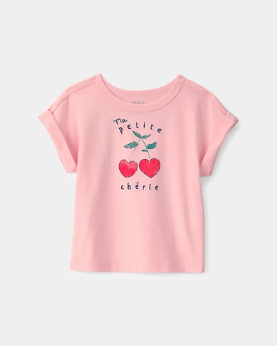 Toddler Girl Cherry Top - Pink