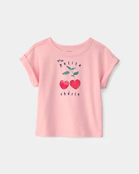 Toddler Girl Cherry Top - Pink
