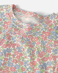 Toddler Girl 2-Piece Organic Cotton Ribbed Pajama Set in Spring Floral Print