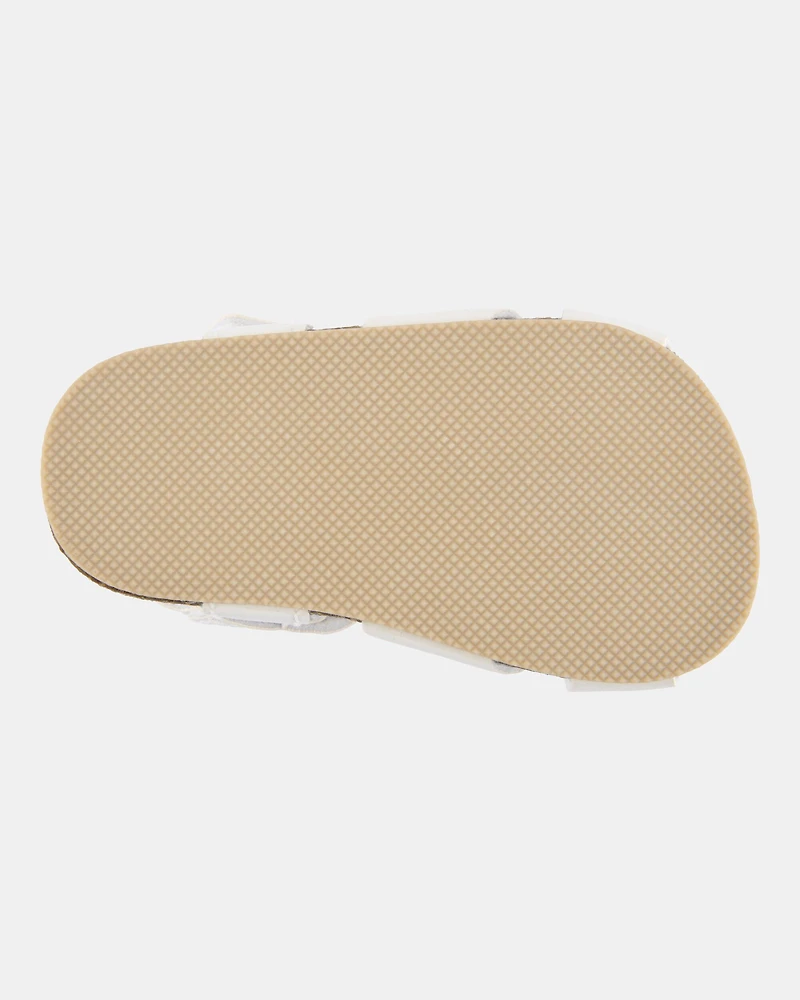 Baby Butterfly Faux Cork Sandals - White