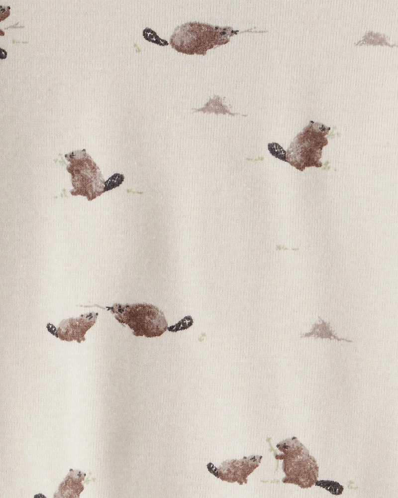 Baby Organic Cotton Pajamas in Beaver Creek Print