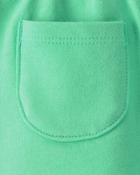 Baby Girl 2-Piece Fish Ruffle Tank Top & Short Set - Green/Ivory