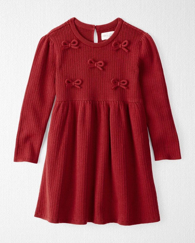 Toddler Girl Organic Cotton Sweater Knit Dress