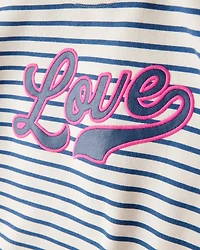 Kid 2-Piece "Love" Striped Top & Flared Pant Set