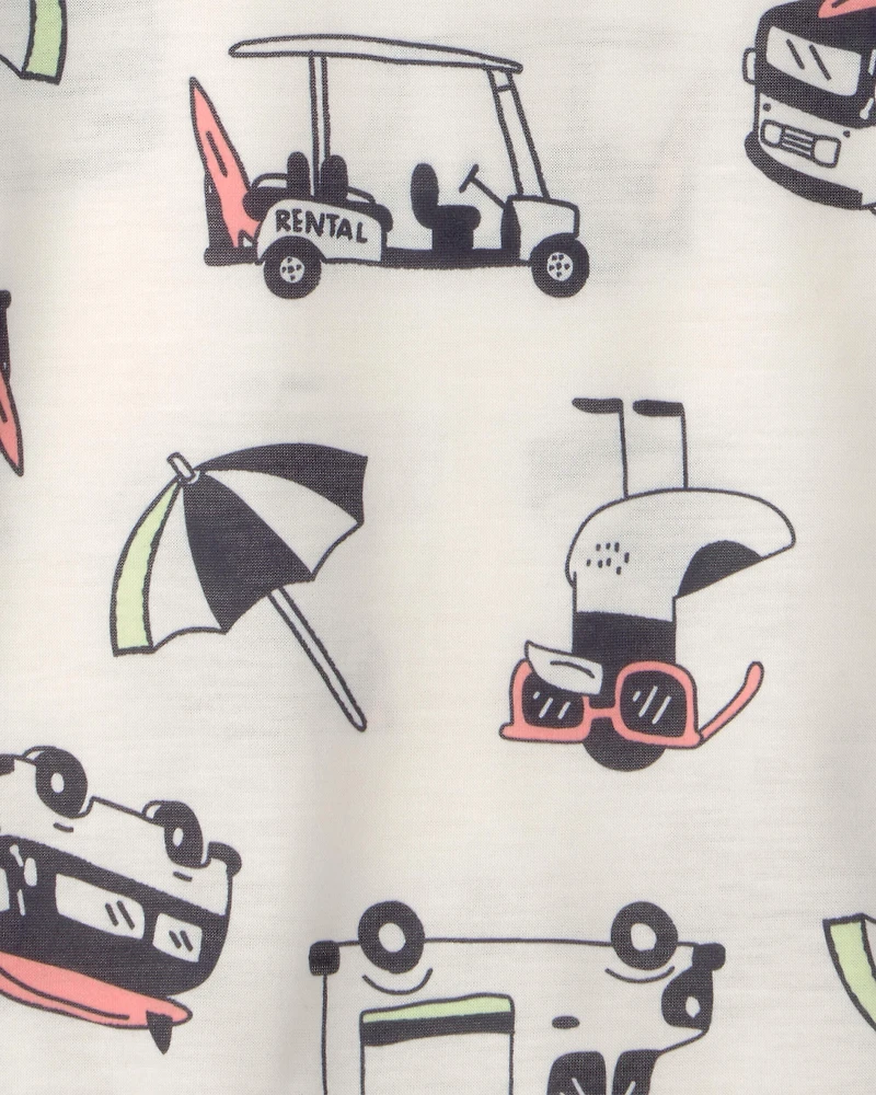 Toddler Boy 2-Piece Beach Short-Sleeve Pajama Set