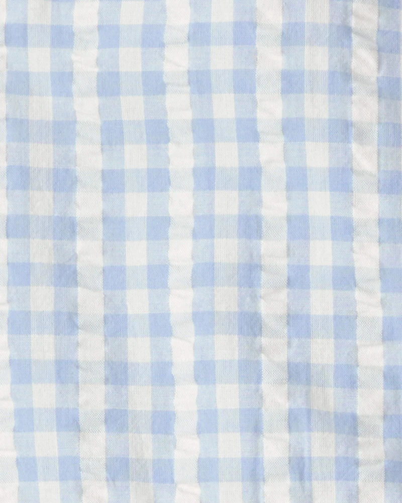 Girls Seersucker Dress Made with Organic Cotton