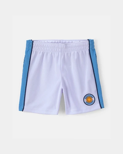 Toddler Umbro Argentina Mesh Soccer Shorts - Light Blue/White