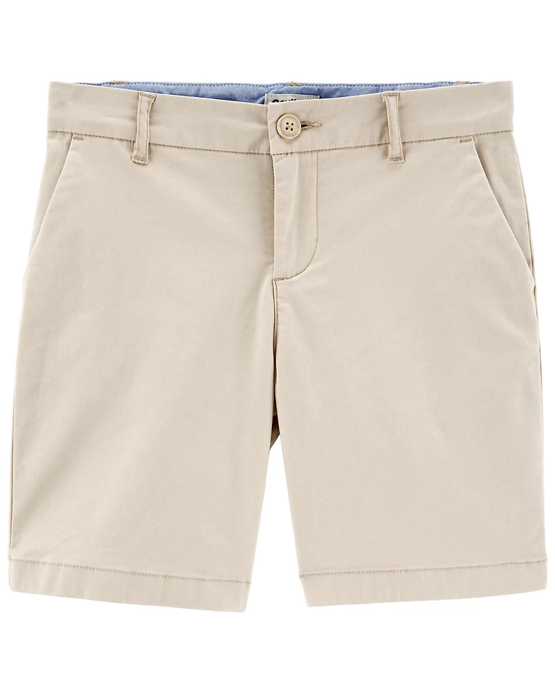 Girls Stretch Chino Shorts - Khaki