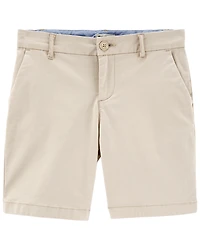 Girls Stretch Chino Shorts - Khaki