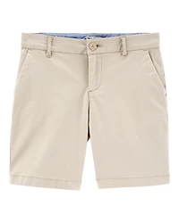 Girls Stretch Chino Shorts - Khaki