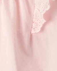 Baby Girl Eyelet-Sleeve Top - Pink