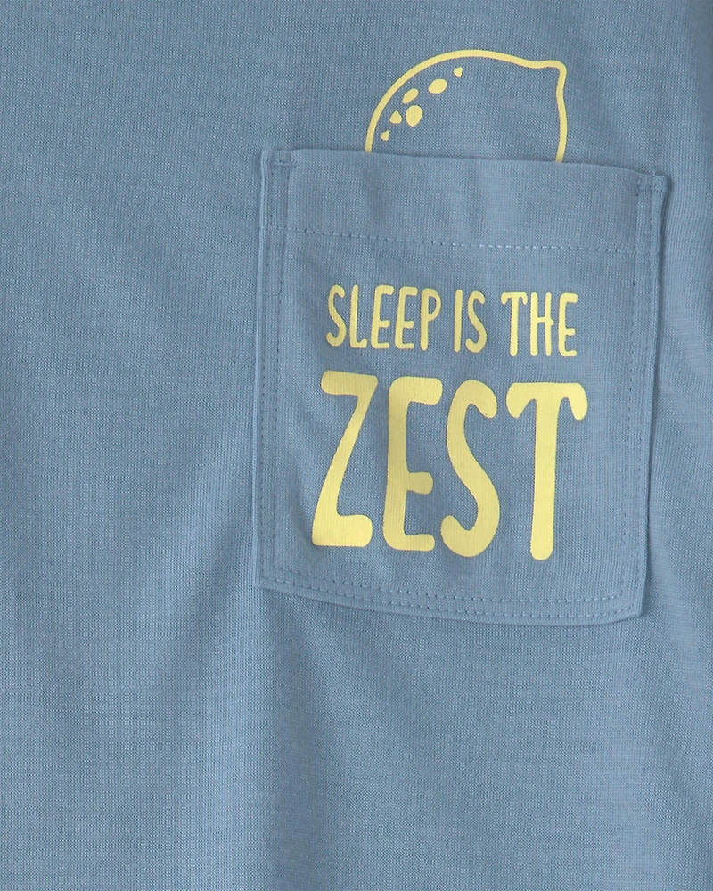 Toddler Boy Bird Loose Fit 2-Piece Pajama Set - Blue