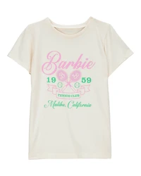 Girls Barbie™ 'Tennis Club' Short-Sleeve Graphic Tee - Ivory