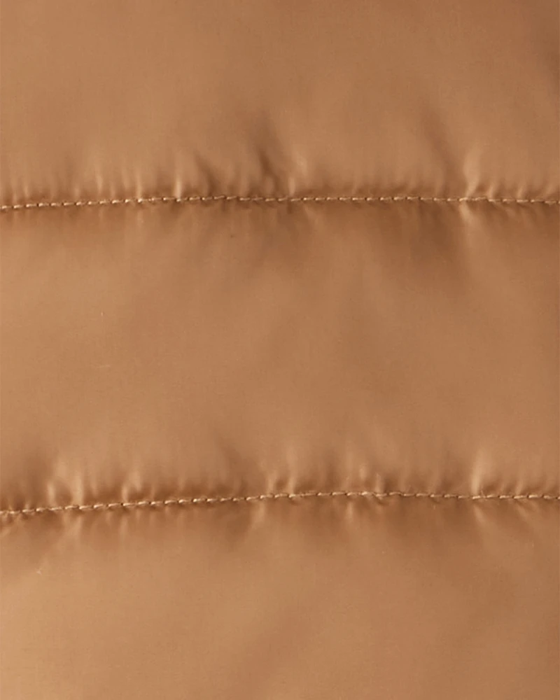 Baby Packable Hooded Puffer Jacket - Brown