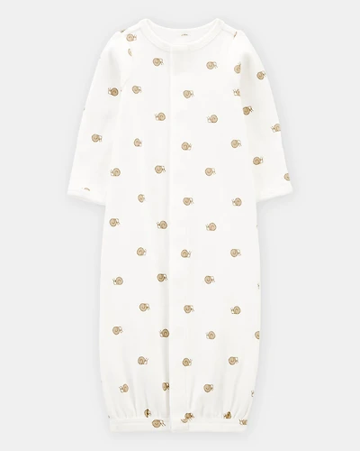 Baby Preemie Snail Cotton Sleeper Gown