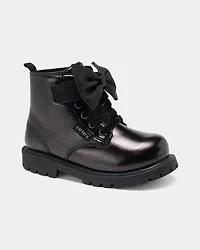 Toddler Girl Bow Ankle Boots - Black
