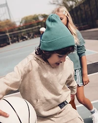 Boys French Terry Acid Wash Hoodie - Ivory