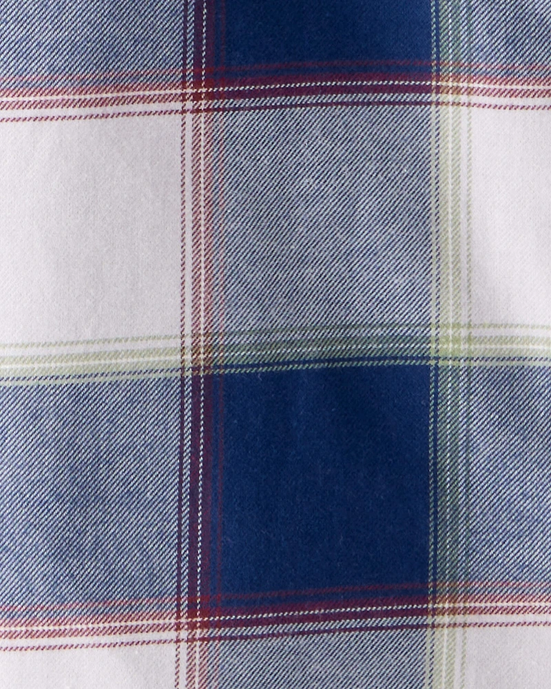 Boys Plaid Cotton Long-Sleeve Button-Down Shirt