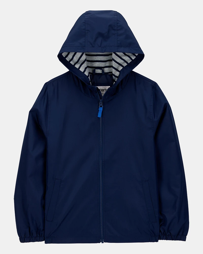 Boys Solid Windbreaker Jacket - Navy