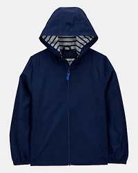 Boys Solid Windbreaker Jacket - Navy