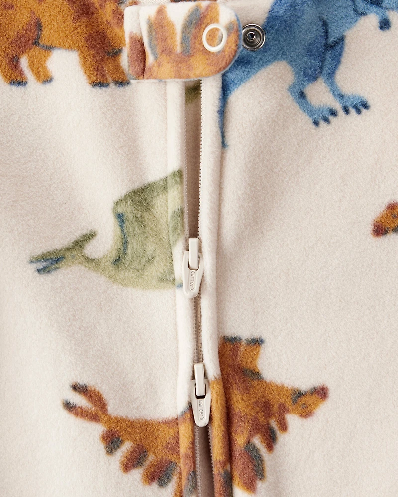 Baby Boy Dinosaur Loose Fit Long-Sleeve Sleep & Play Pajamas - Cream