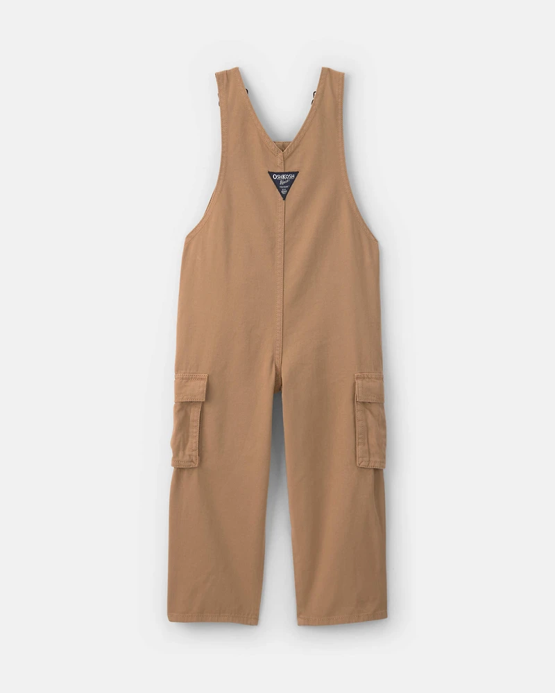 Toddler Boy Cargo Overalls - Khaki