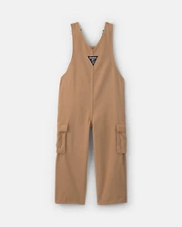 Toddler Boy Cargo Overalls - Khaki