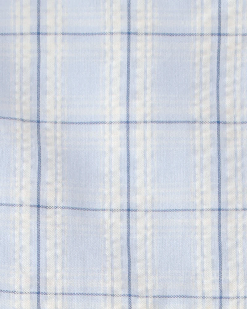 Toddler Girl Ruffle-Sleeve Gingham Dress - Blue/White